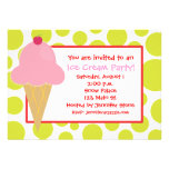 Invitations de cornet de crème glacée de rose de p