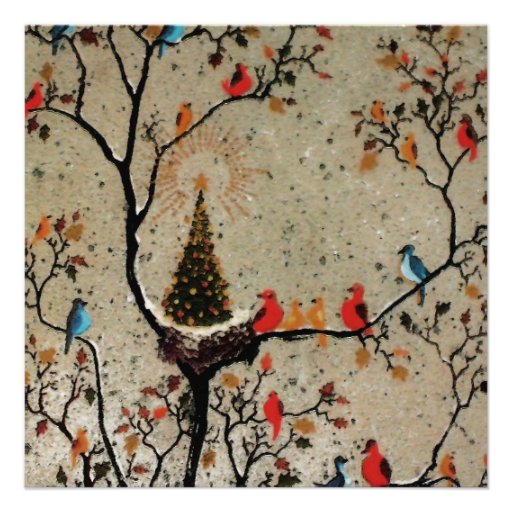 Invitations de ~ de nid d'arbre de Noël