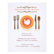 Invitations de dîner de thanksgiving