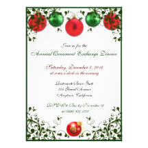 Invitations de dîner d'échange d'ornement de Noël