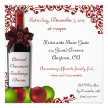 Invitations de dîner d'échange d'ornement de Noël