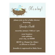 Invitations de douche d'oiseaux de maman et de béb