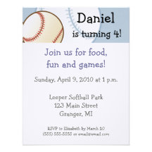 Invitations de fête d'anniversaire de base-ball 4,
