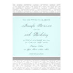 Invitations de fête d'anniversaire de damassé de g