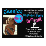 Invitations de fête d'anniversaire de gymnastique