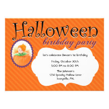 Invitations de fête d'anniversaire de Halloween de