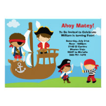 Invitations de fête d'anniversaire de pirate