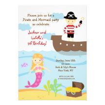 Invitations de fête d'anniversaire de pirate et de