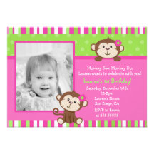 Invitations de fête d'anniversaire de singe
