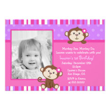 Invitations de fête d'anniversaire de singe