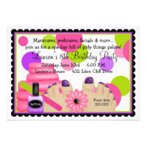 Invitations de fête d'anniversaire de spa invitations