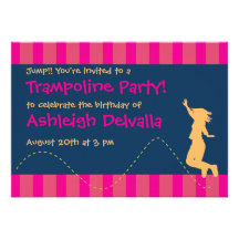Invitations de fête d'anniversaire de trempoline d