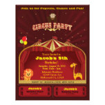 Invitations de fête d'anniversaire du cirque de l'