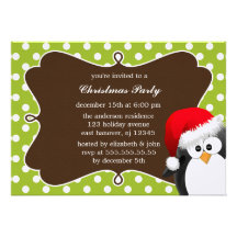 Invitations de fête de Noël de pingouin de vacance