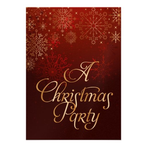 Invitations de fête de Noël de rouge et d'or