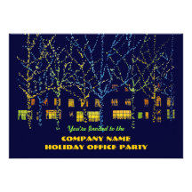 Invitations de fête de vacances de bureau municipa