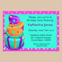 Invitations de gâteau d'anniversaire invitations