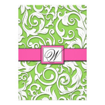 Invitations de mariage damassé de roses indien et 