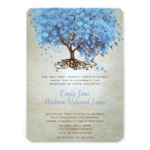 Invitations de mariage d'arbre de feuille de coeur