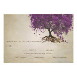 Invitations de mariage d'arbre de feuille de Purpl