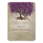 Invitations de mariage d'arbre de feuille de Purpl