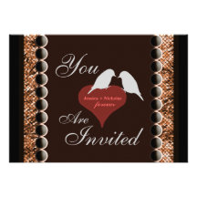 Invitations de mariage de Brown de coeurs d'insépa