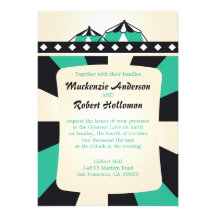 Invitations de mariage de cirque - noir et Teal