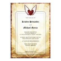 Invitations de mariage de coeur à ailes par tatoua
