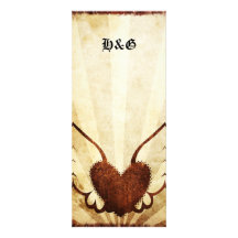 Invitations de mariage de coeur à ailes par tatoua