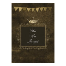 Invitations de mariage de couronne de Brown