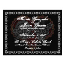 Invitations de mariage de crâne de sucre