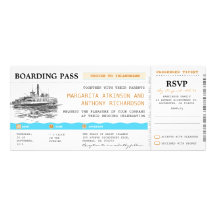 invitations de mariage de croisière de carte d'emb
