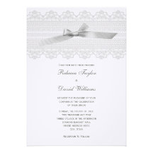 Invitations de mariage de dentelle et de ruban