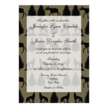 Invitations de mariage de faune de loups d'orignau