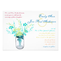 Invitations de mariage de fleur sauvage de pot de 