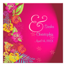 Invitations de mariage de Leis/Luau/hibiscus