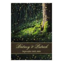 Invitations de mariage de luciole de forêt enchant