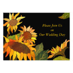 Invitations de mariage de noir et d'or de tourneso
