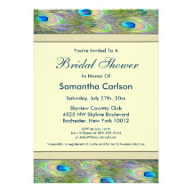 Invitations de mariage de paon d'or