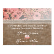 Invitations de mariage de pétunia carte postale