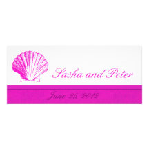 Invitations de mariage de plage de Fuscia Shell
