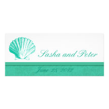 Invitations de mariage de plage de Shell d'Aqua