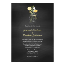 Invitations de mariage de pot de maçon de tableau