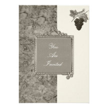 Invitations de mariage de raisin de cadre de table