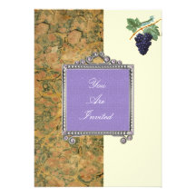Invitations de mariage de raisin de cadre de table