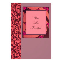 Invitations de mariage de rose de cadre de tableau