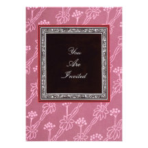 Invitations de mariage de rose de cadre de tableau
