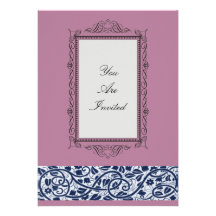 Invitations de mariage de rose de cadre de tableau
