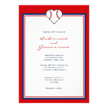 Invitations de mariage de thème de base-ball