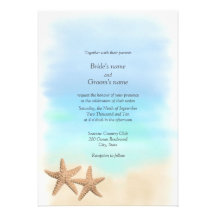 Invitations de mariage de thème de plage d'étoiles